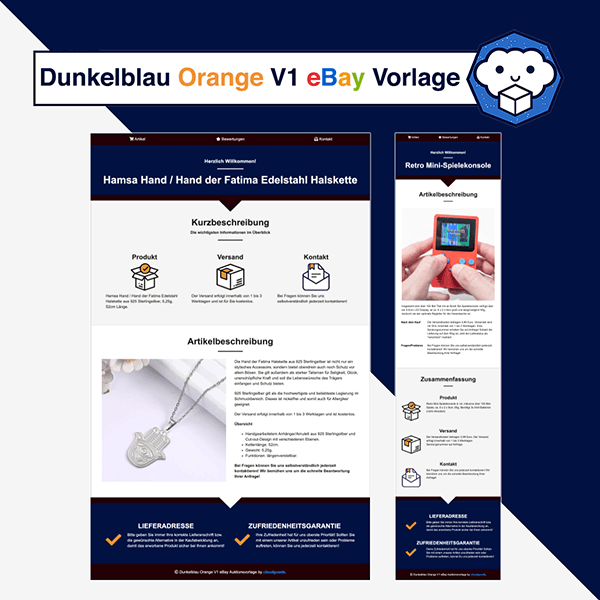 Dunkelblau Orange V1 Vorlage