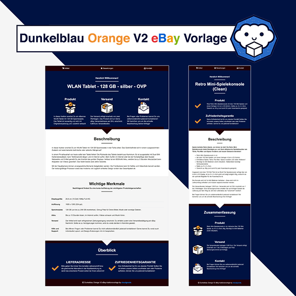Dunkelblau Orange V2 Vorlagen