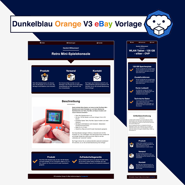 Dunkelblau Orange V3 Vorlage